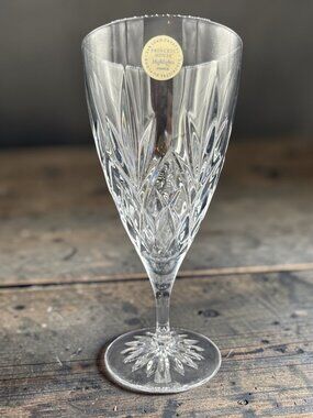 Princess House Highlights 24% Lead Crystal Iced Tea Glass France 7.75 Inches Ele